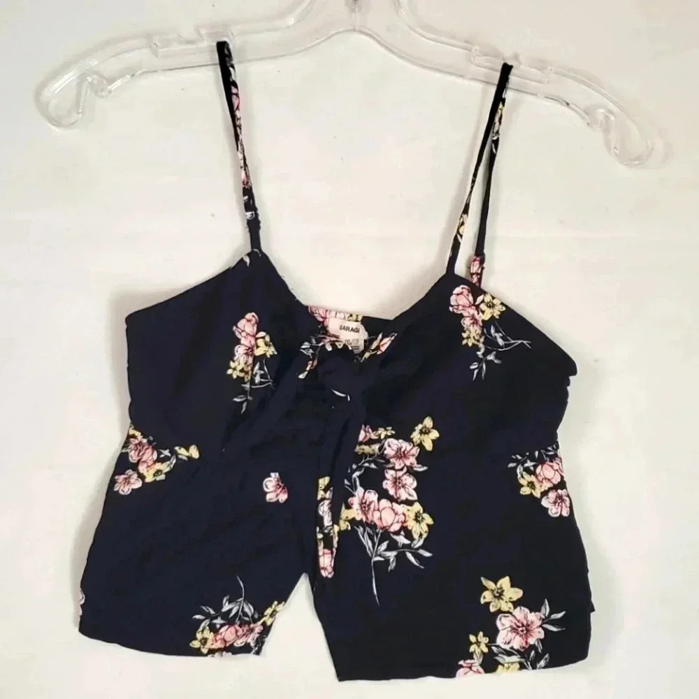 Garage  crop top floral black Sz Xxs